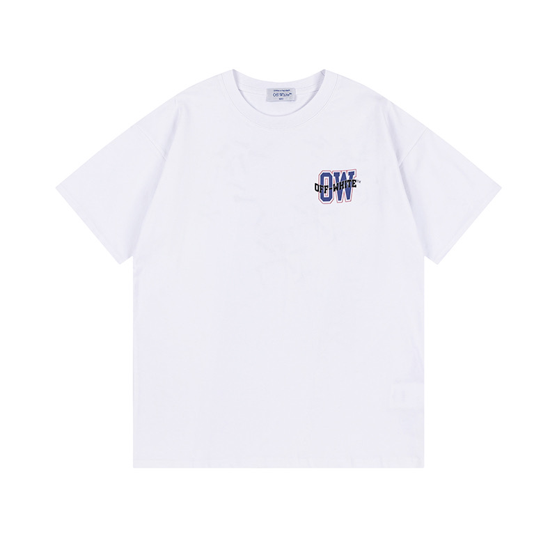 Off-White Printed Crew Neck T-Shirt - Blue Arrows Graphic - S to XL Sizes 4 i1747706512047 1661 0 3