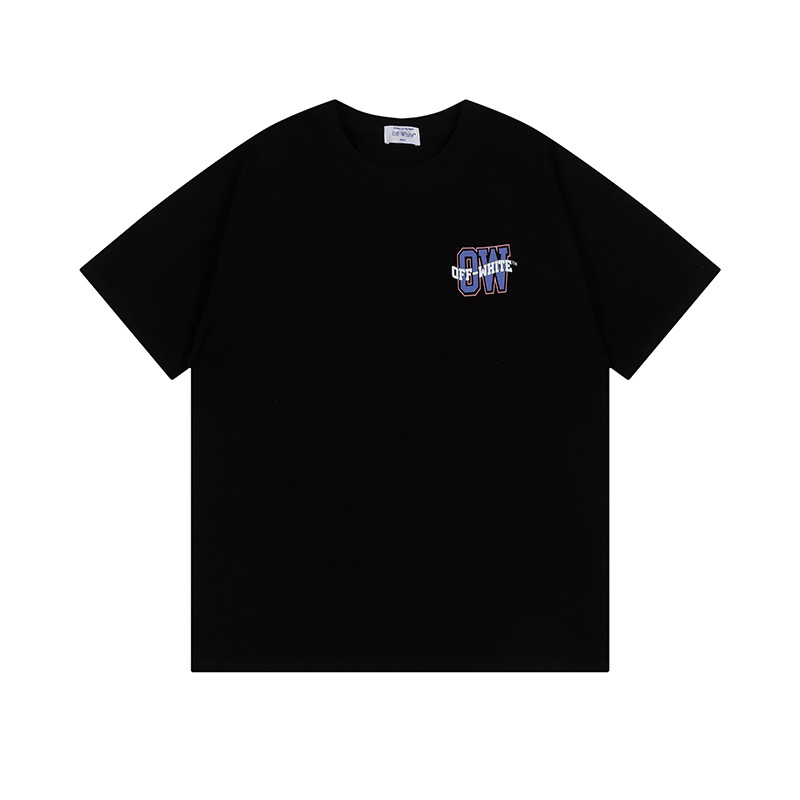 Off-White Printed Crew Neck T-Shirt - Blue Arrows Graphic - S to XL Sizes 2 i1747706512047 4539 0 1