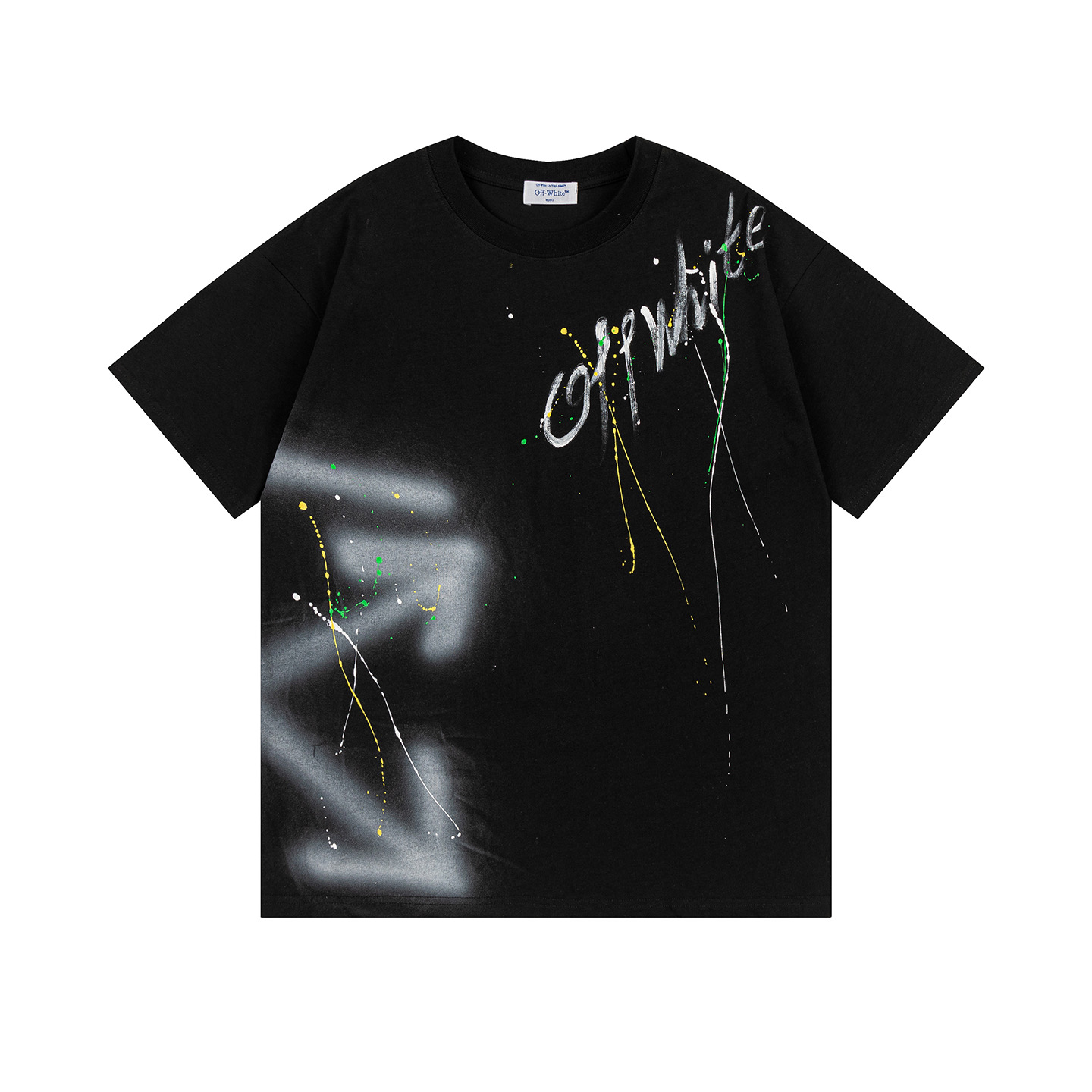 Off-White Men's Black Spray Paint Arrows Slim Fit Crew Neck T-Shirt 1 i1748830619099 9536 0 0