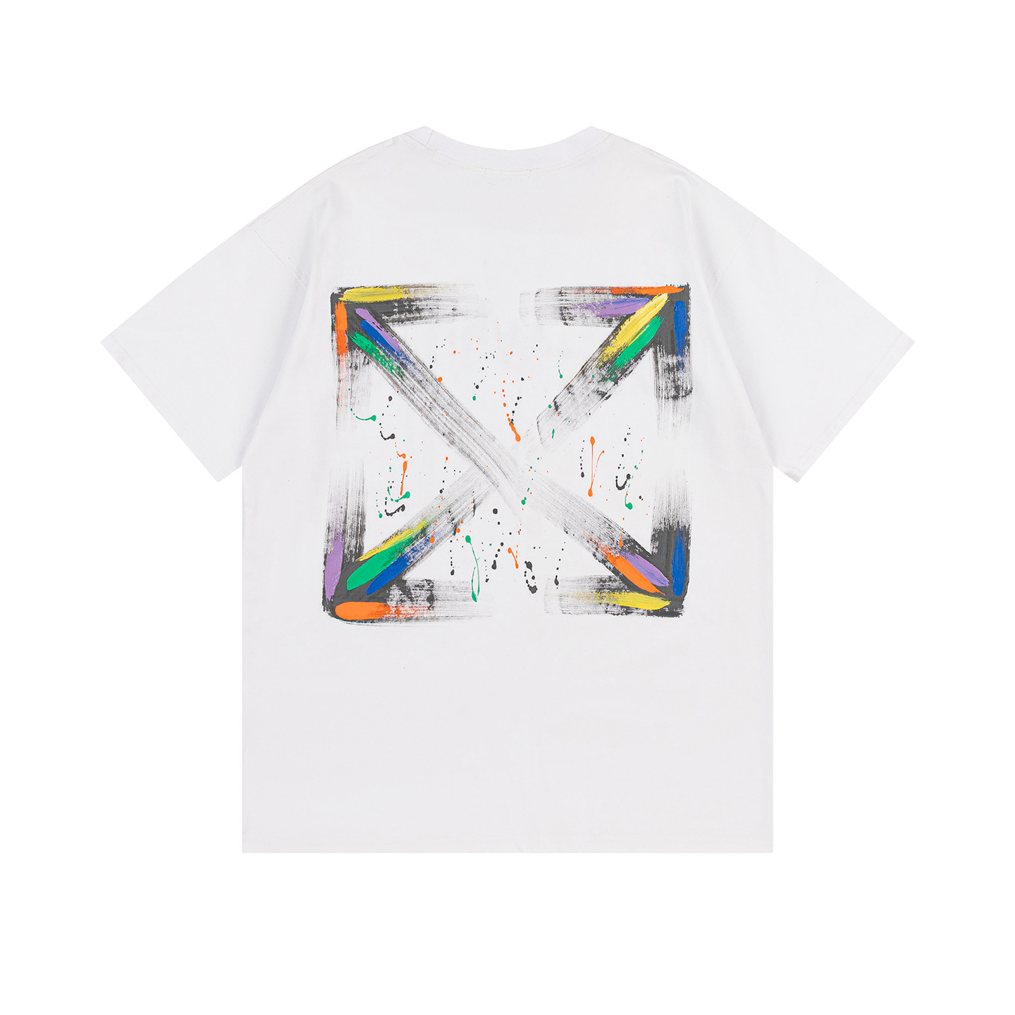Off-White Printed Crew Neck T-Shirt, Fashionable Tee Top for Men and Women 5 i1748830870160 7395 0 3