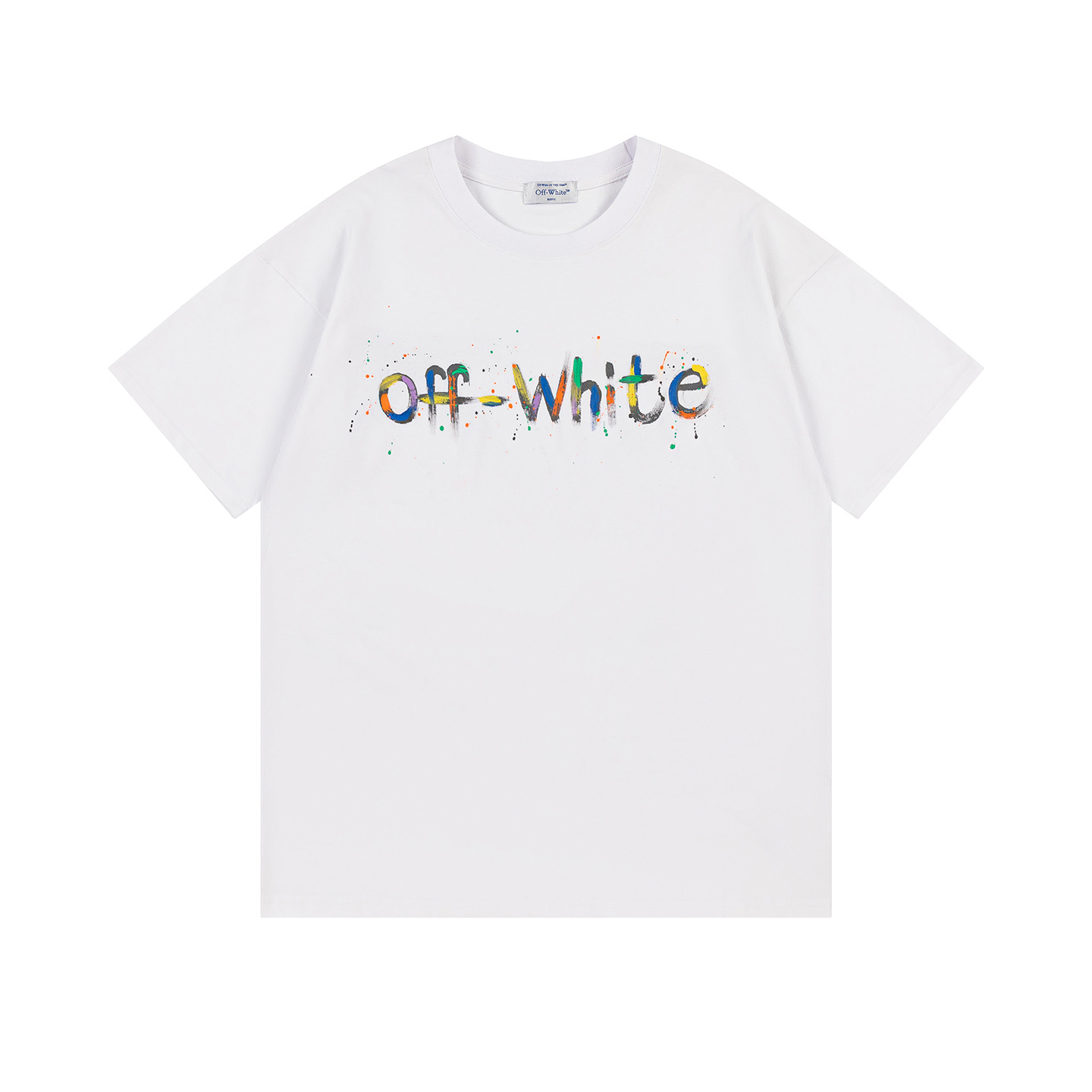 Off-White Printed Crew Neck T-Shirt, Fashionable Tee Top for Men and Women 4 i1748830870160 9161 0 2