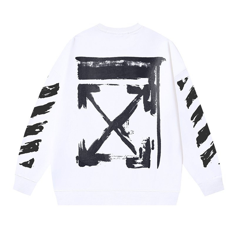 Off-White Brush Arrow Crewneck Sweatshirt - Stylish & Comfortable, Sizes S-XL
