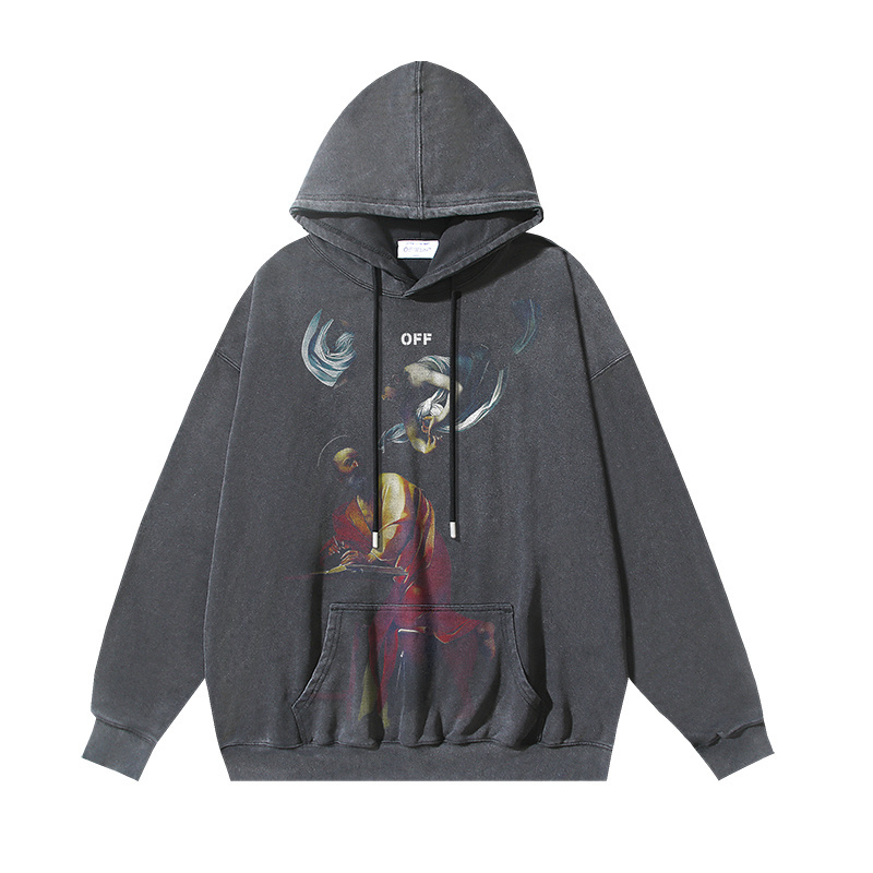 Off-White Caravaggio Painting Hoodie - Stylish Pullover Sweatshirt