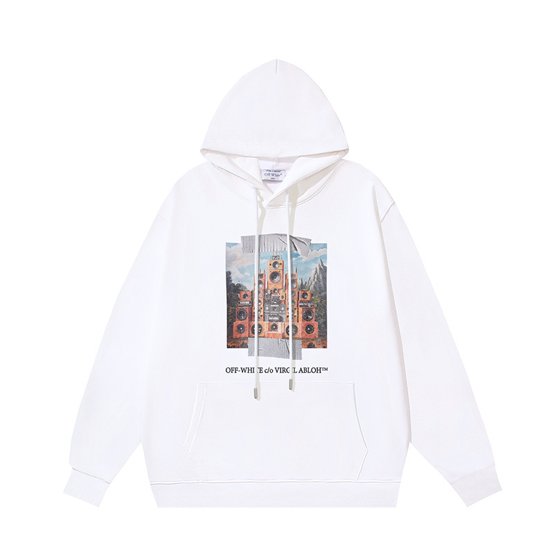 Off-White Men's Black Speaker Print Cotton Hoodie - Sizes S to XL 5 i1760781216046 9155 0 4