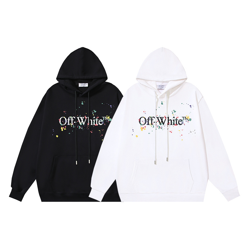 Off-White Multicolor Splatter Print Hoodie Sweatshirt Pullover S-XL