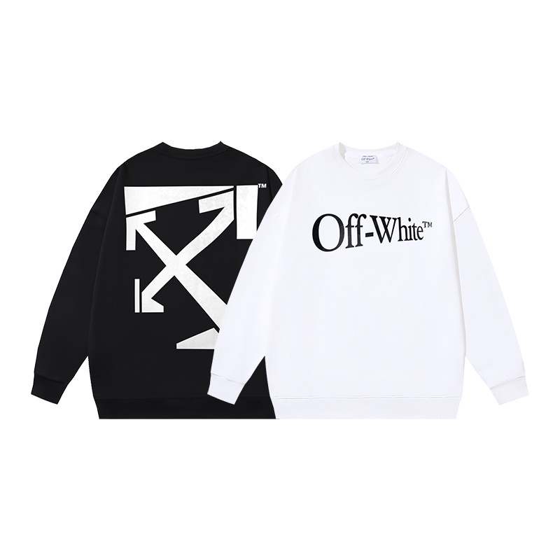 Off-White Crewneck Sweatshirt Classic Arrows Logo Pullover Jumper for Men & Women