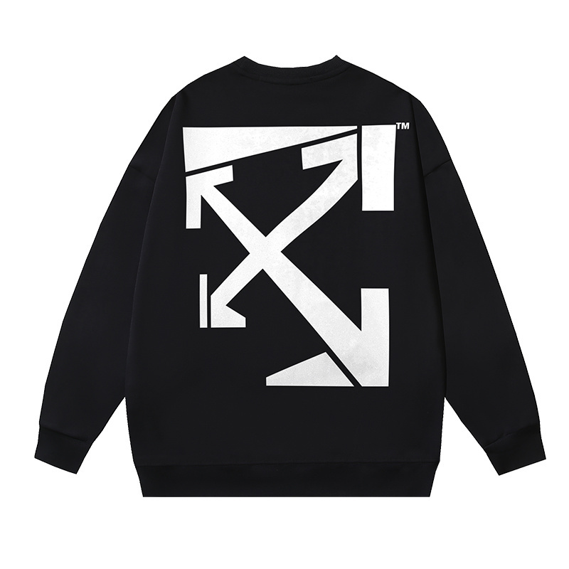 Off-White Arrows Print Black Sweatshirt Pullover Jumper - Size S to XL 1 i1760783049978 5455 0 0