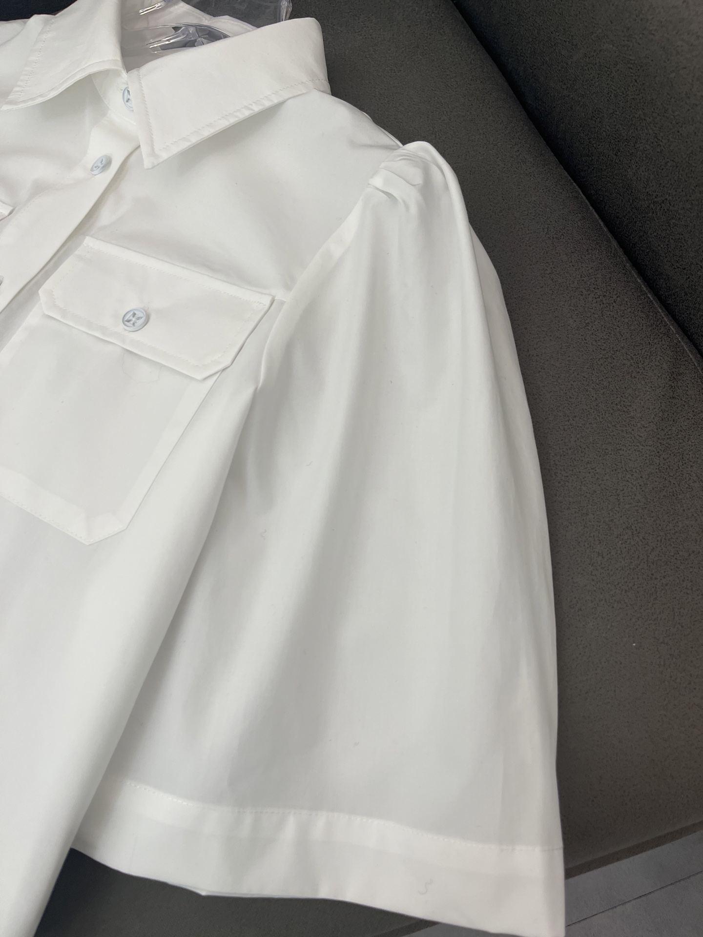 louis vuitton gathered cotton short sleeved shirt