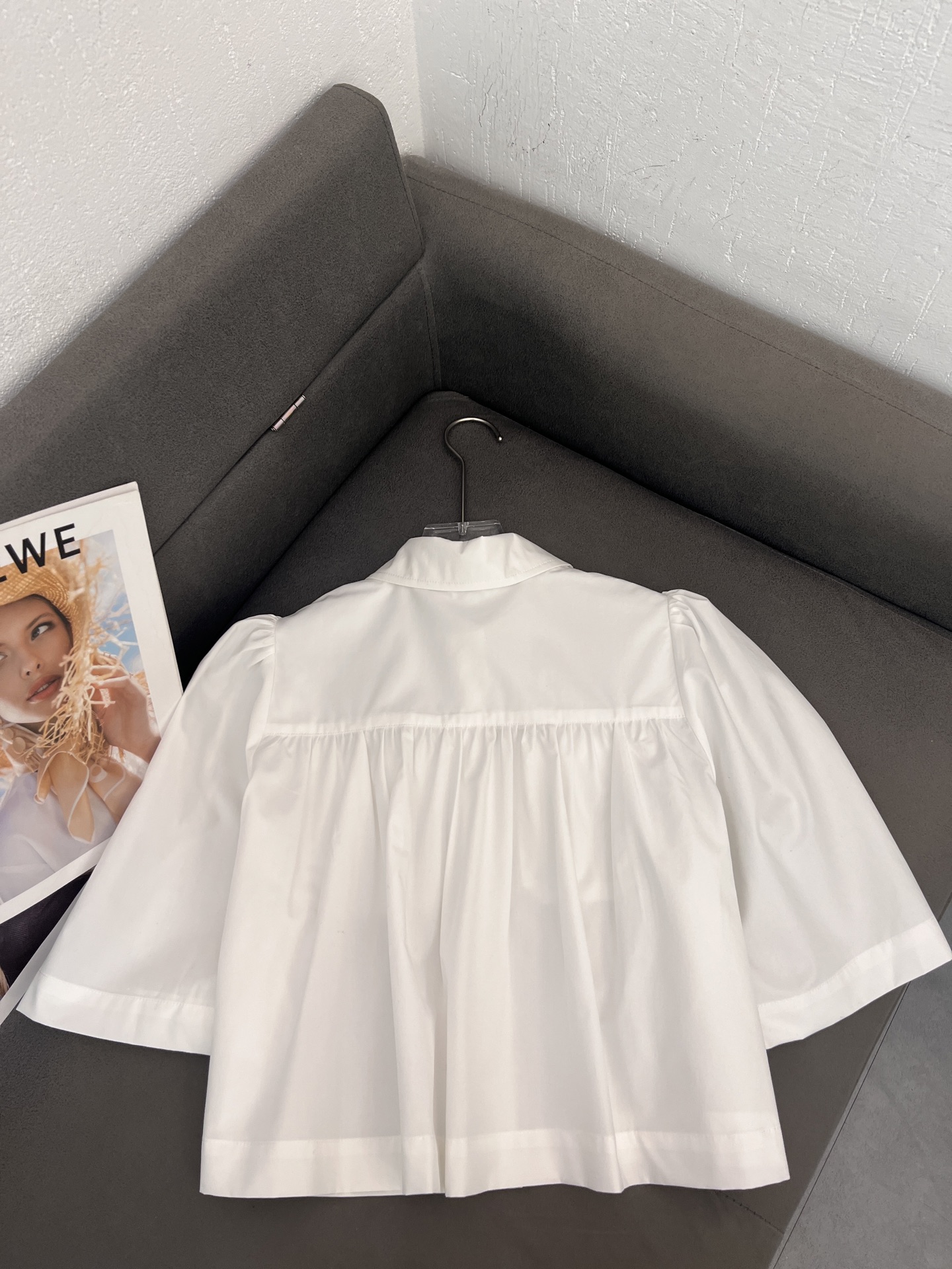 louis vuitton gathered cotton short sleeved shirt