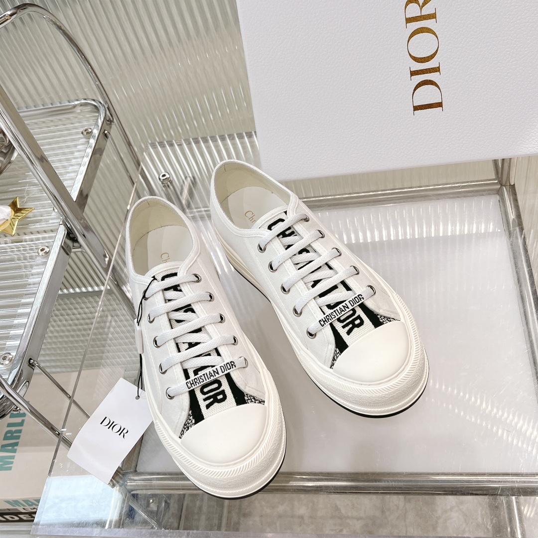 Dior Shoes Sneakers Embroidery Cotton Cowhide PU TPU Oblique Casual