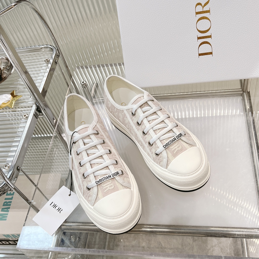 Dior Shoes Sneakers Embroidery Cotton Cowhide PU TPU Oblique Casual