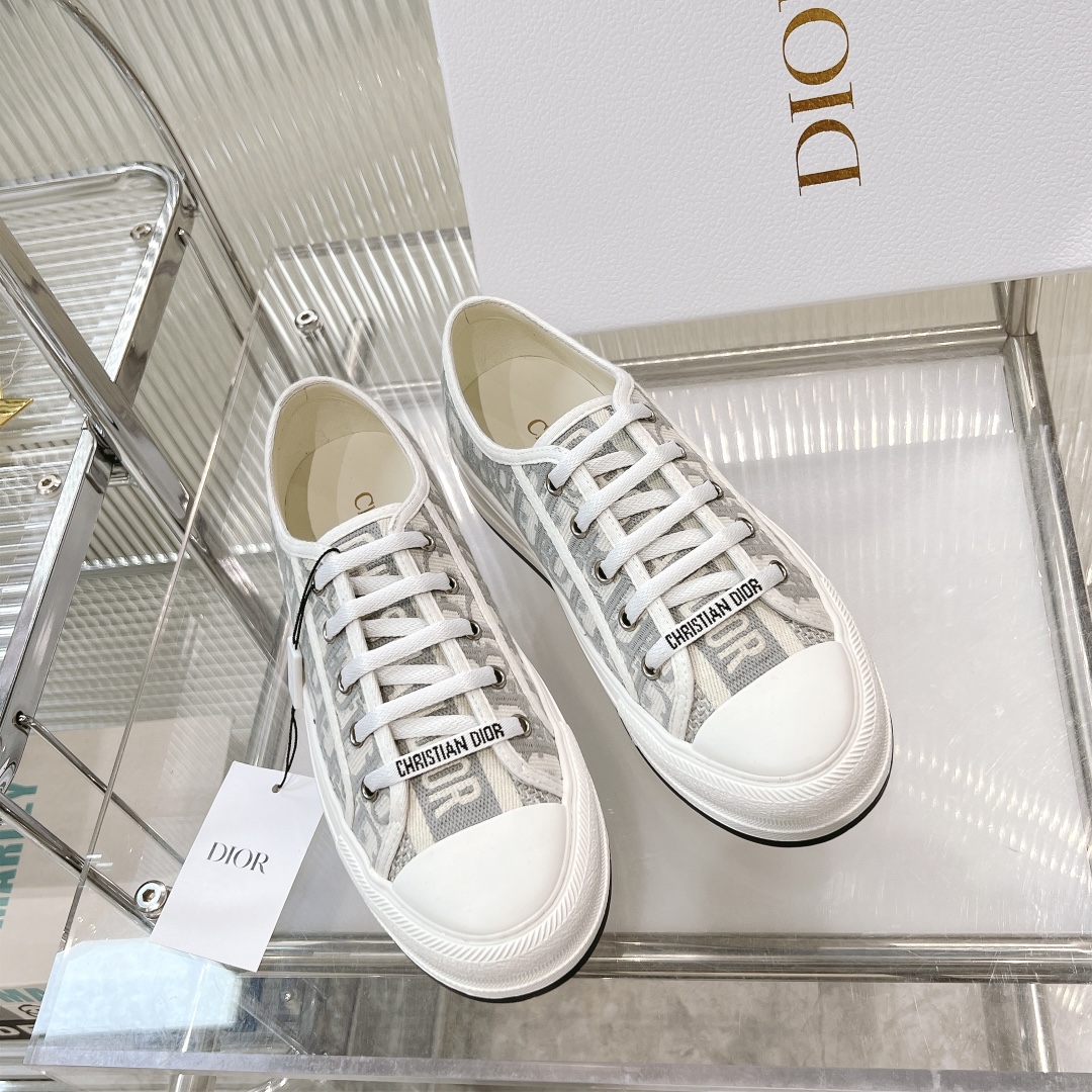 Dior Luxury
 Shoes Sneakers Embroidery Cotton Cowhide PU TPU Oblique Casual