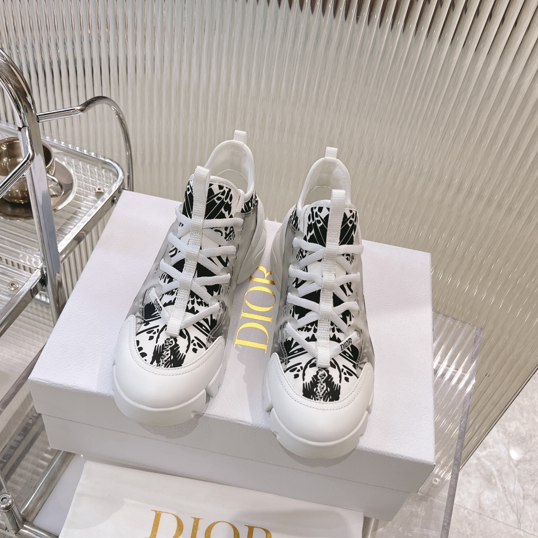 Dior Shoes Sneakers Cowhide Silk Sweatpants