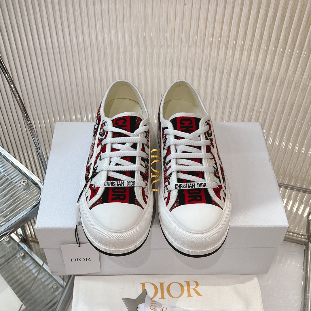 Dior Replicas
 Sneakers Canvas Shoes Embroidery Canvas Cotton Cowhide PU TPU Oblique Casual