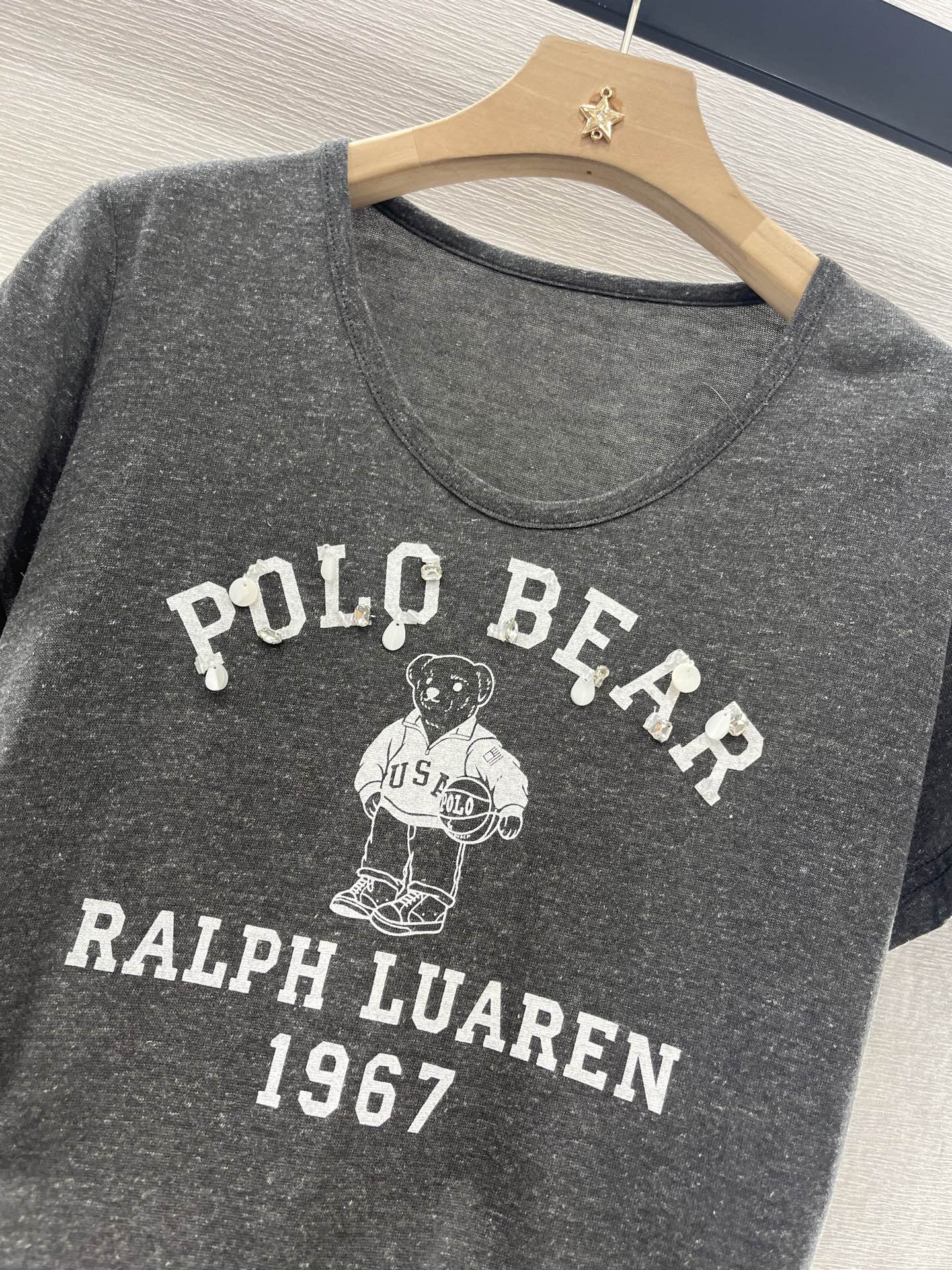 Ralph Lauren Women's Polo Bear Linen-Blend Tee, Gray, S-L 8 i1746986887440 9325 0 4