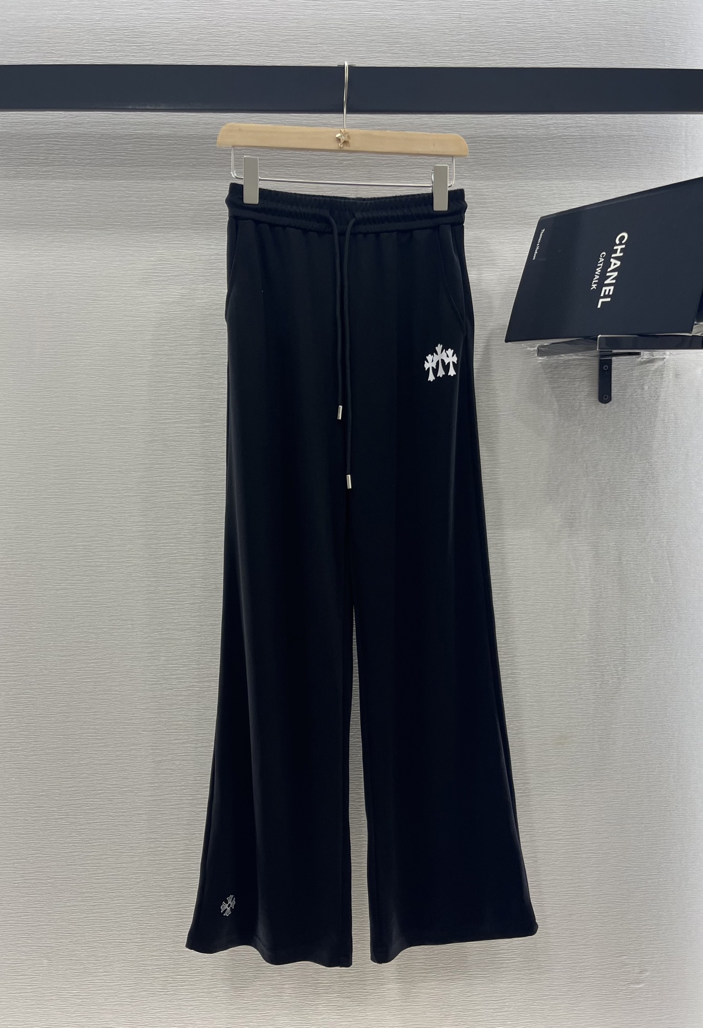 Chrome Hearts Black Drawstring Wide Leg Pants - Comfortable & Breathable