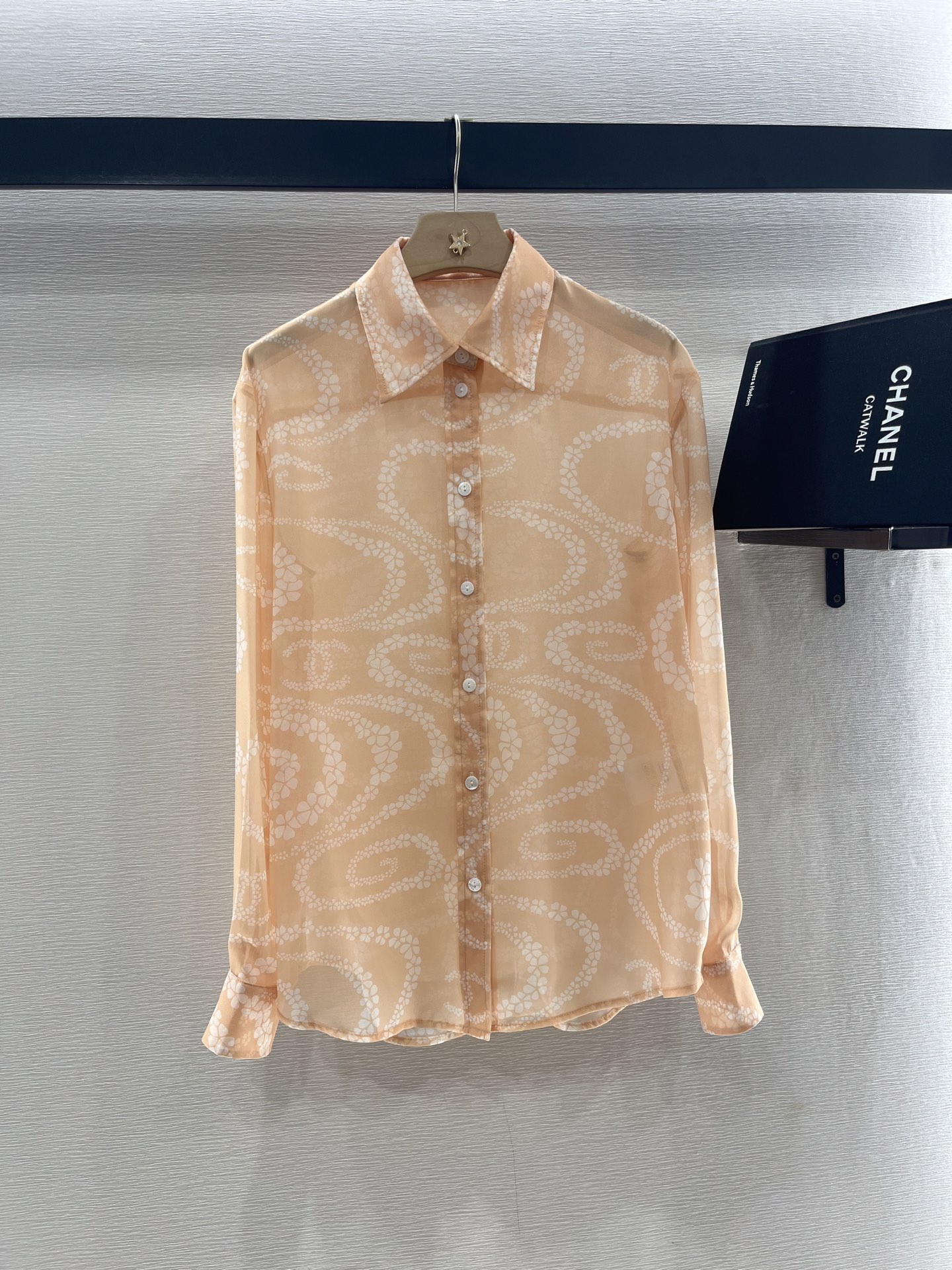 Chanel 2025 Silk Printed Blouse, Long Sleeve Shirt, Elegant and Fashionable