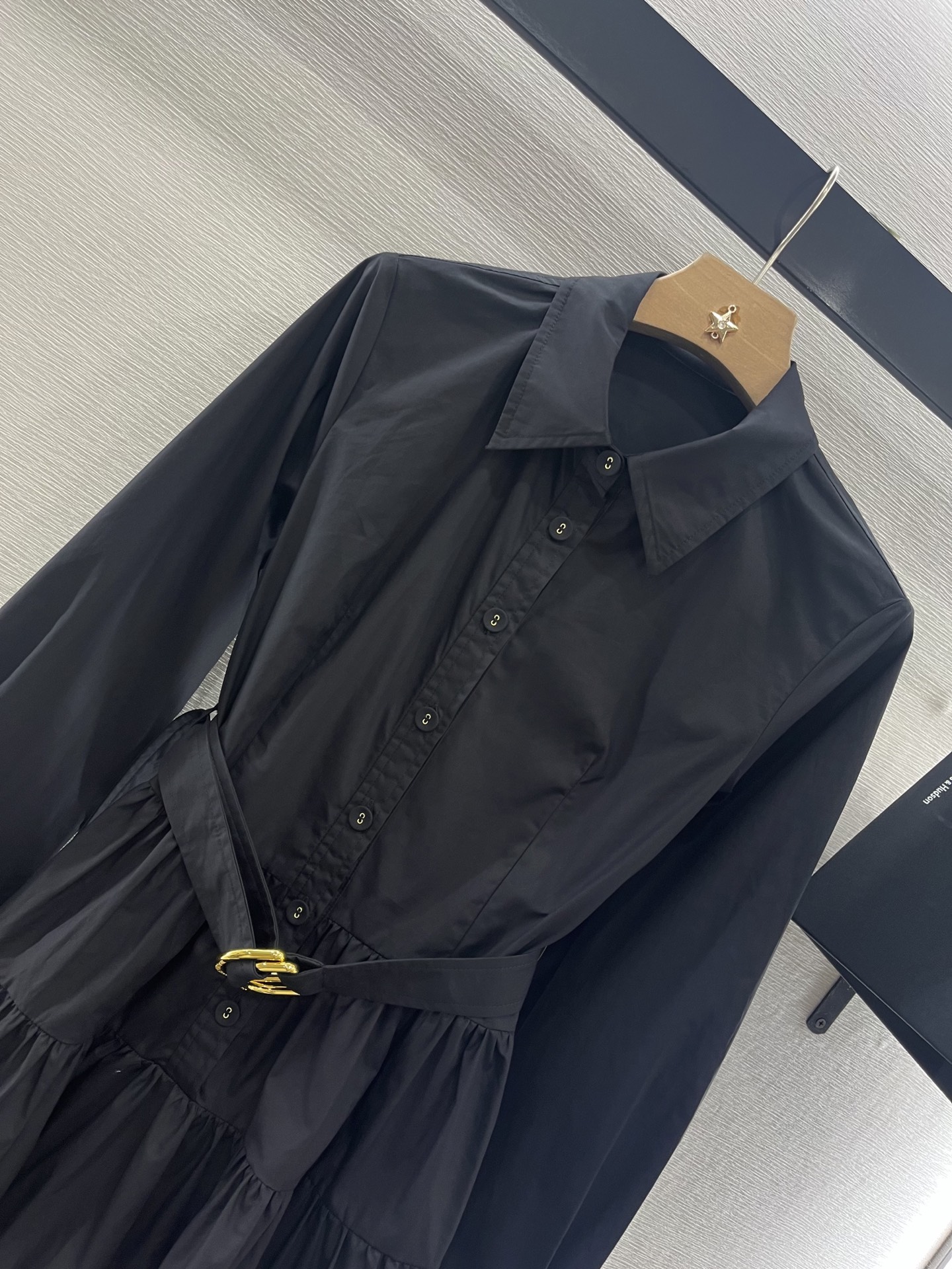 Elegant Tiered Belted Shirtdress - Long Sleeve, Flared Skirt - Versatile Style 3 i1746987894461 2589 0 2
