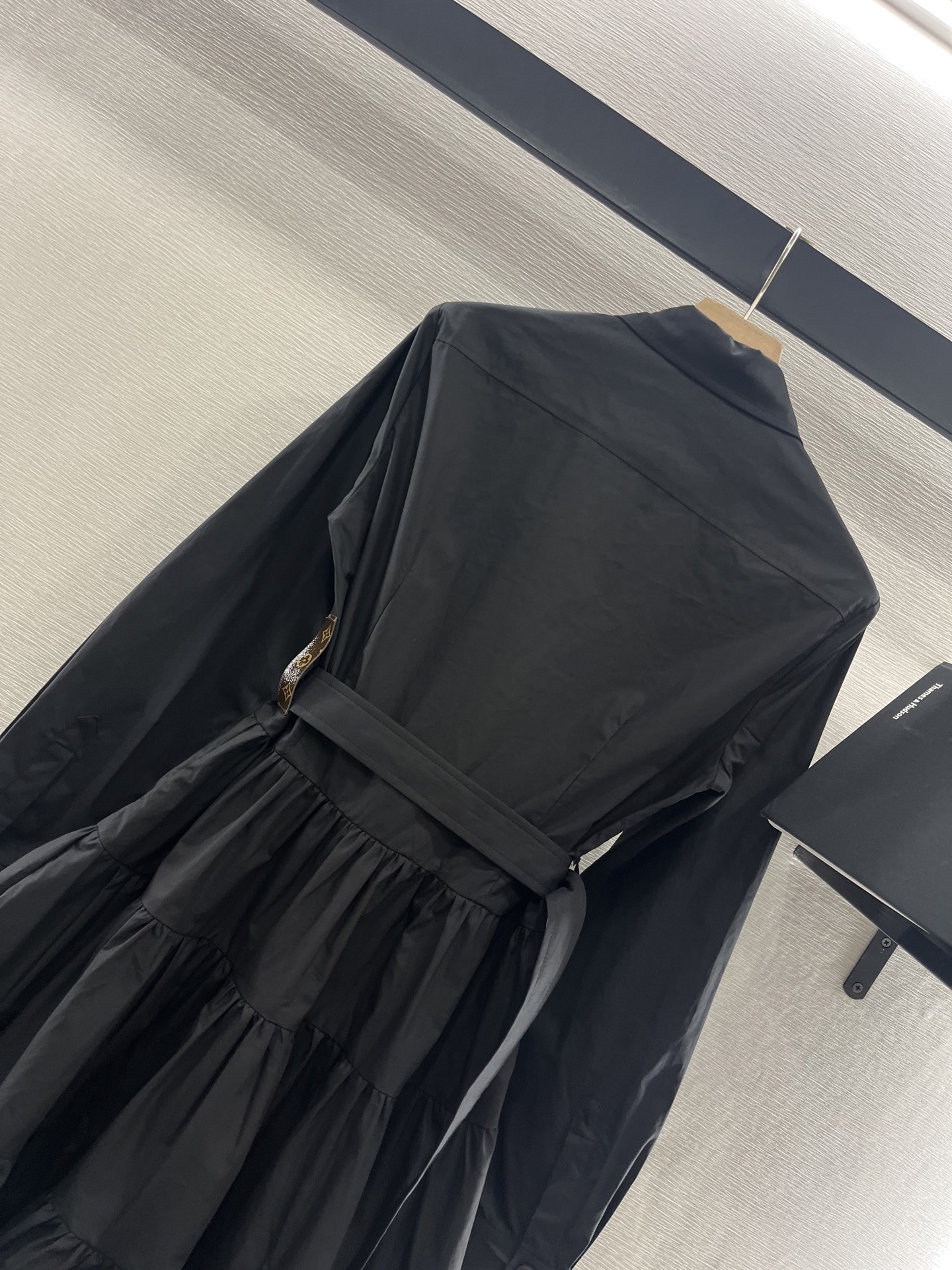Elegant Tiered Belted Shirtdress - Long Sleeve, Flared Skirt - Versatile Style 4 i1746987894720 7323 0 7