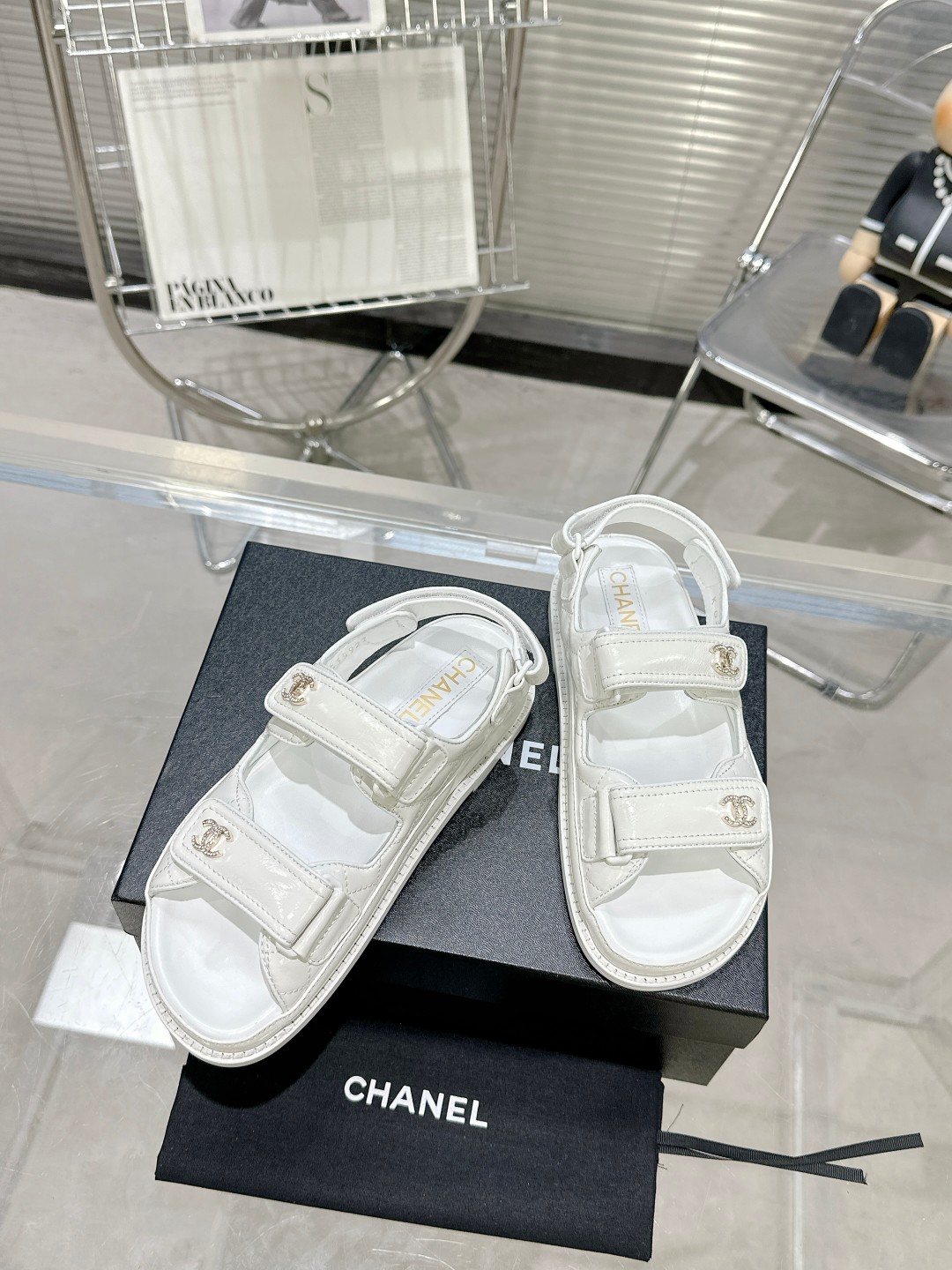Chanel Shoes Sandals Cowhide Genuine Leather Sheepskin Beach