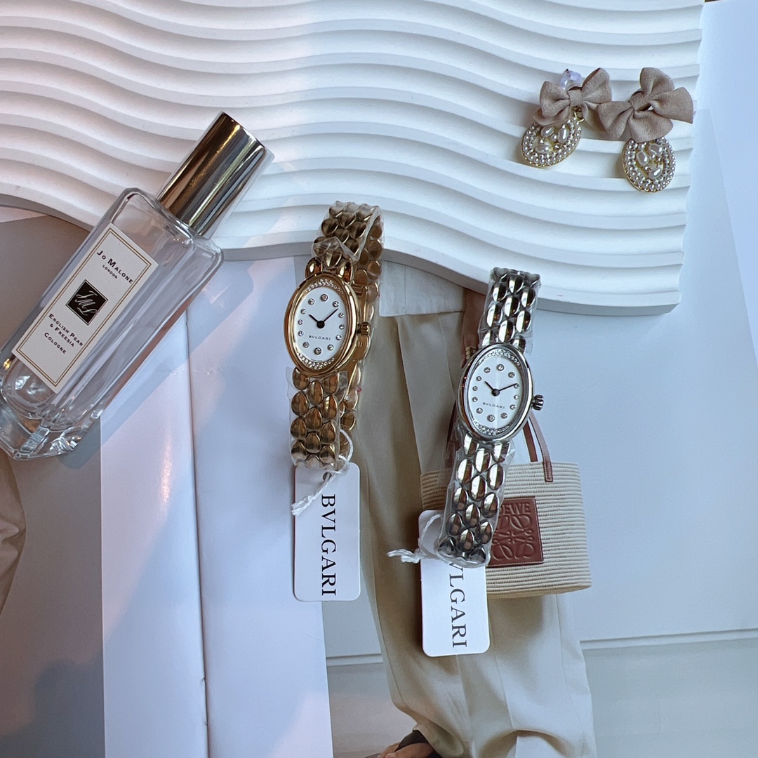 Bvlgari B.zero1 gold / silver case, diamond bezel, white dial, metal bracelet 22mm Women's Quartz