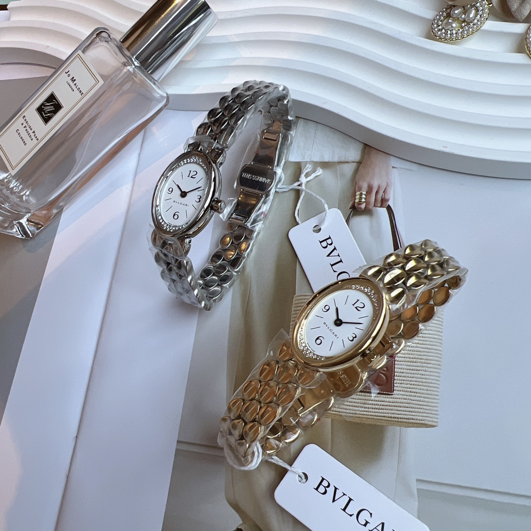 Bvlgari B.zero1 gold / silver case, diamond bezel, white dial, metal bracelet 22mm Women's Quartz