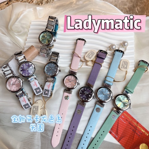Omega Ladymatic Women's Watch, Stainless Steel and Leather Band, Quartz Movement 1 Omega Ladymatic Women's Watch, Stainless Steel and Leather Band, Quartz Movement