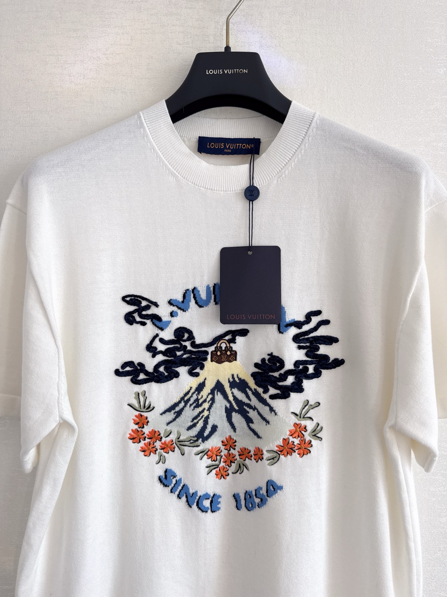 Louis Vuitton x Nigo White Jersey Crew Neck T-Shirt with Embroidery 3 i1754727495887 4350 0 1