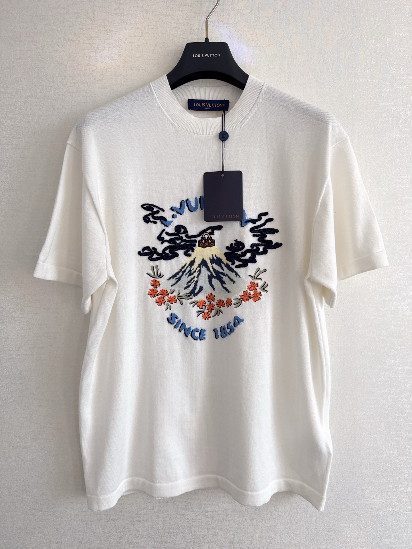 Louis Vuitton x Nigo White Jersey Crew Neck T-Shirt with Embroidery 2 i1754727497489 6963 0 0