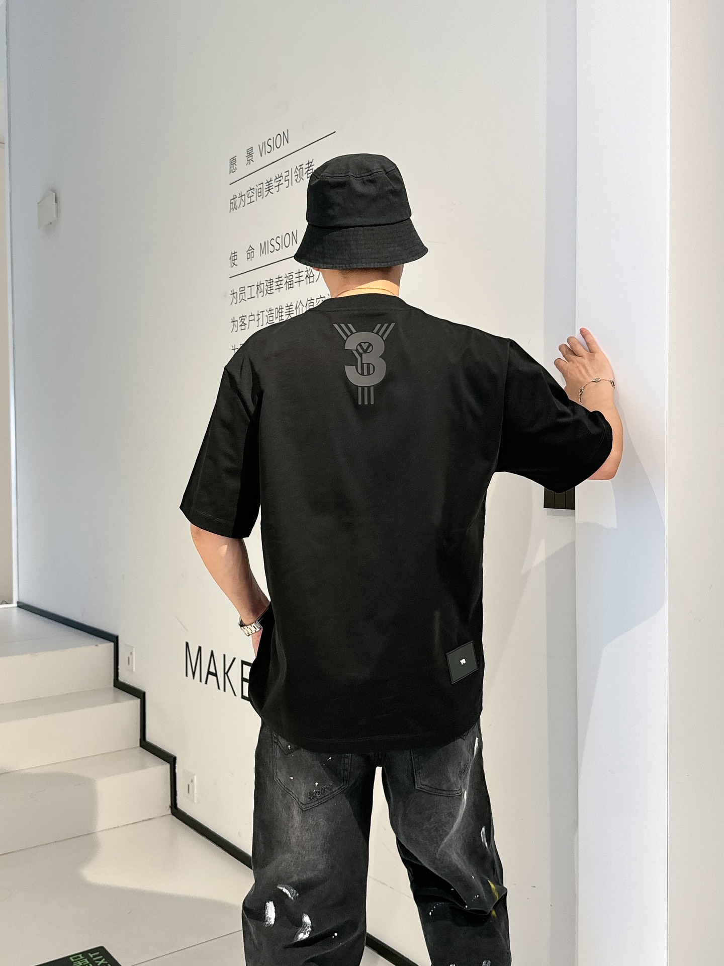 Y-3 Kleidung T-Shirt Designer Replik der höchsten Qualität
 Baumwolle Herbst/Winter Kollektion Kurzarm