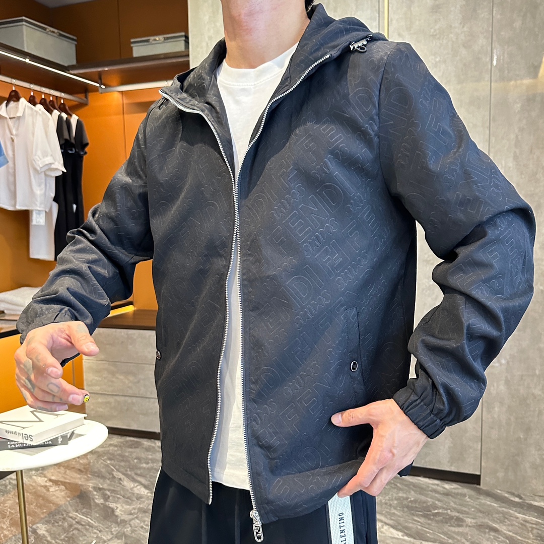 Fendi 2025 New Men's Jacket Italian Fabric Fashion Coat