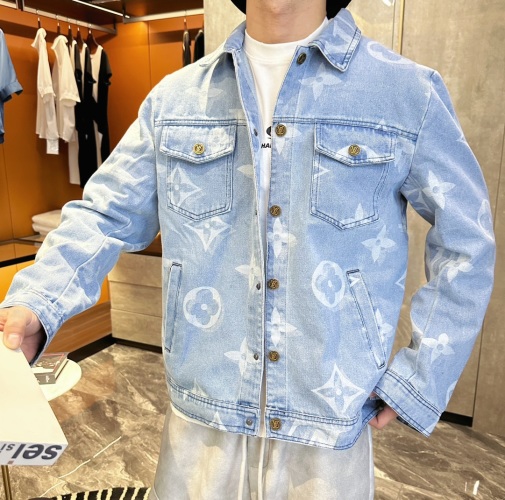Louis Vuitton Denim Jacket - Monogram Pattern, Button Closure , M-XXXL 1 Louis Vuitton Denim Jacket - Monogram Pattern, Button Closure , M-XXXL