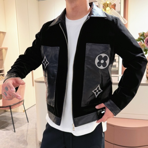 Louis Vuitton 2025 Fall/Winter Black Leather Jacket Stylish Outerwear 1 Louis Vuitton 2025 Fall/Winter Black Leather Jacket Stylish Outerwear