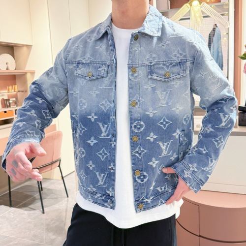 Louis Vuitton Denim Jacket with Embroidered Monogram, Luxury Design 1 Louis Vuitton Denim Jacket with Embroidered Monogram, Luxury Design