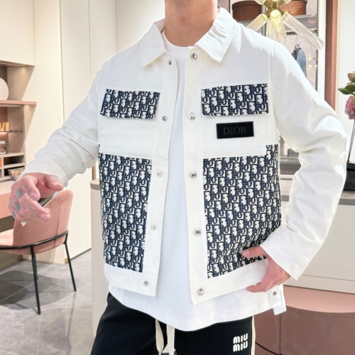 Dior White Denim Jacket with Oblique Embroidery - Fall/Winter 2025 Collection 1 Dior White Denim Jacket with Oblique Embroidery - Fall/Winter 2025 Collection