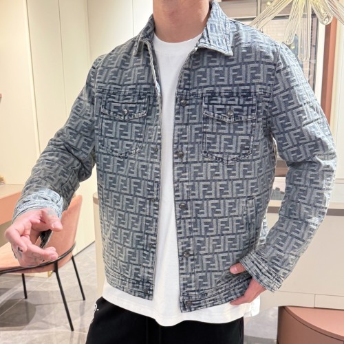 Fendi Denim Jacket with Allover FF Motif, Fall/Winter 2025 Collection 1 Fendi Denim Jacket with Allover FF Motif, Fall/Winter 2025 Collection