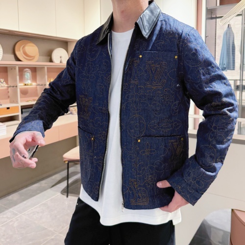 Louis Vuitton Denim Jacket with Embroidered Logo - Stylish Outerwear 1 Louis Vuitton Denim Jacket with Embroidered Logo - Stylish Outerwear