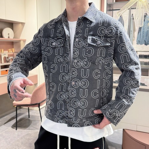 Gucci Denim Jacket with Embroidered Logo - Stylish and High-End Outerwear 1 Gucci Denim Jacket with Embroidered Logo - Stylish and High-End Outerwear