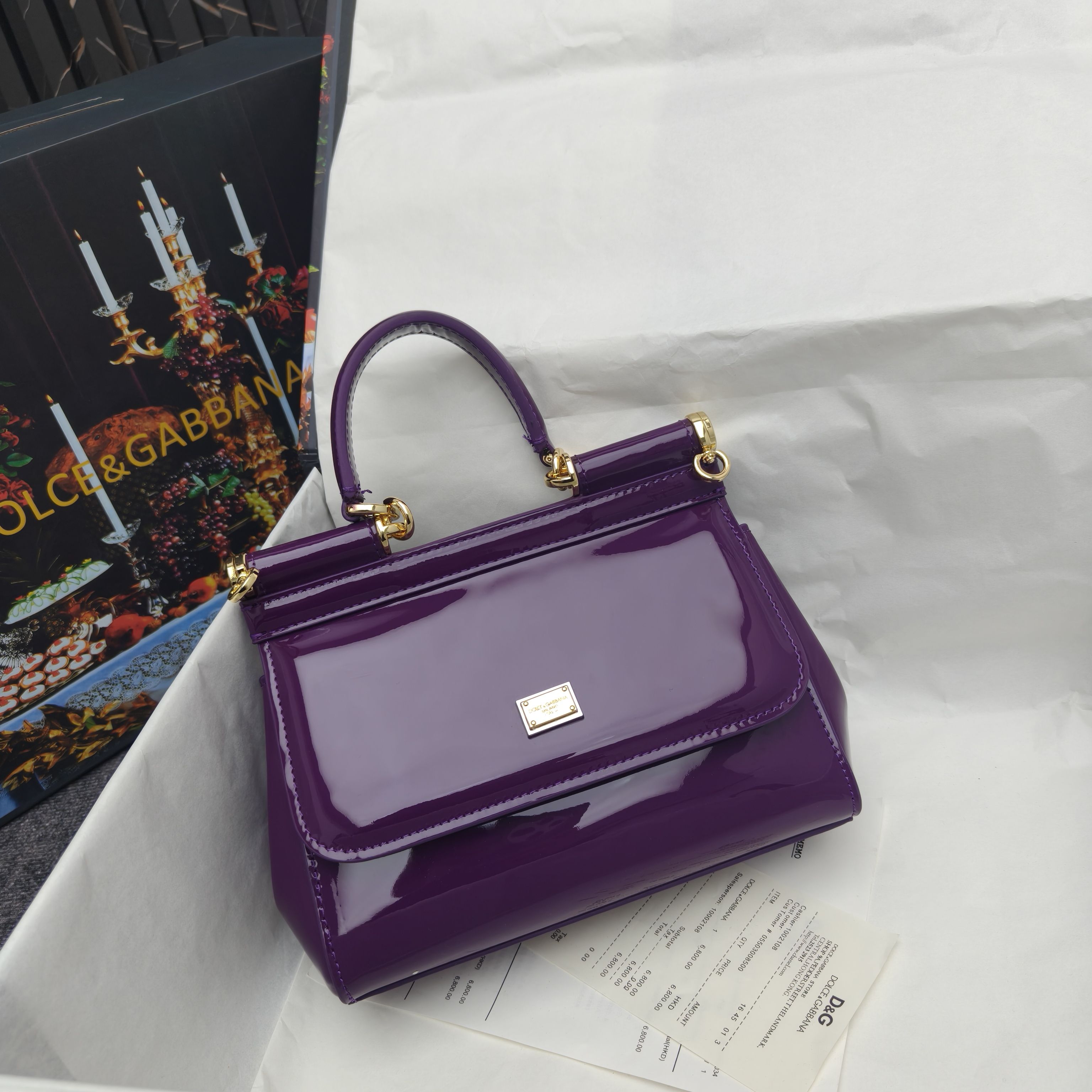 🔥Dolce & Gabban杜嘉班纳 💋（🔍手漆皮）颜色正㊣版型！经典款手提斜挎包系列 时尚界另一款铂