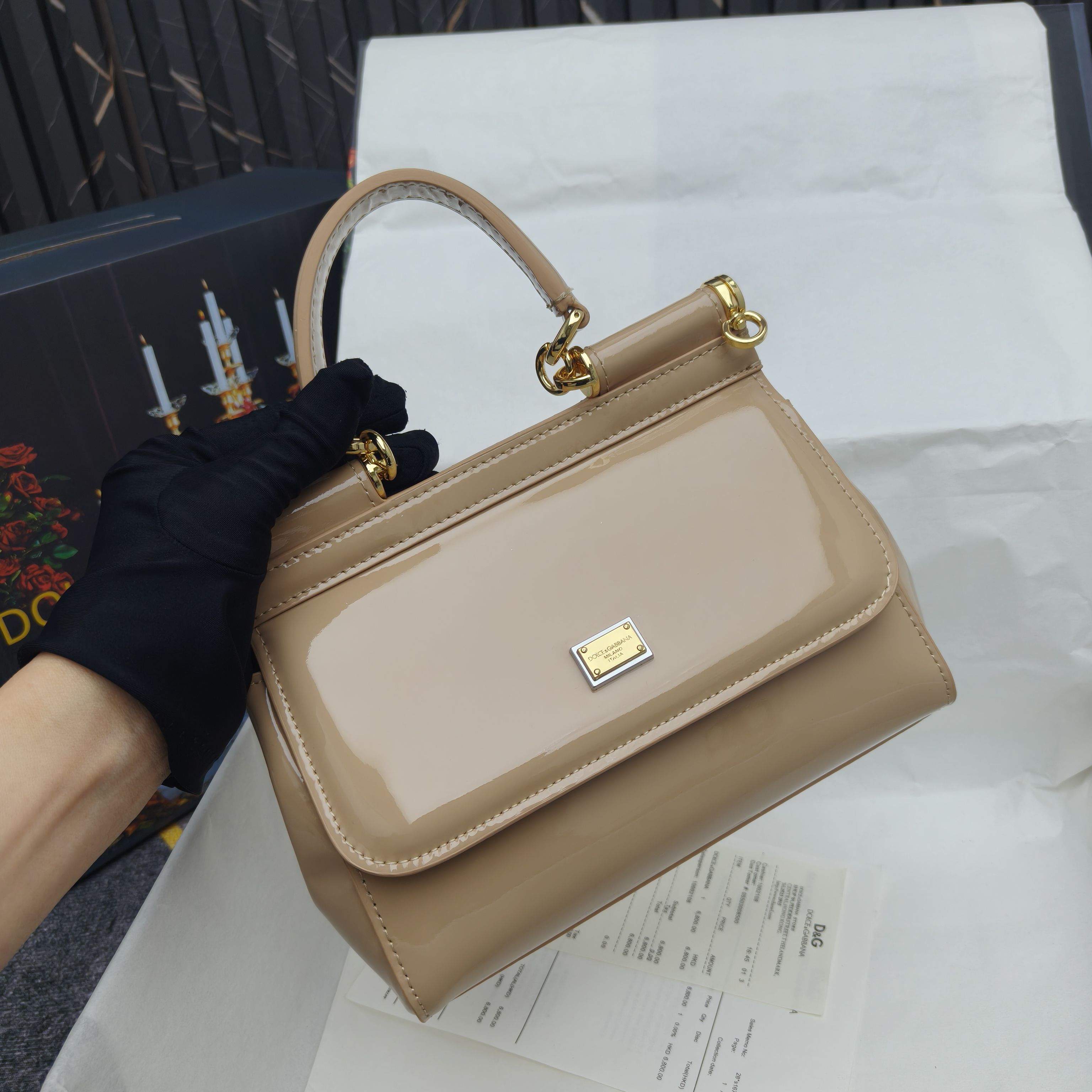 🔥Dolce & Gabban杜嘉班纳 💋（🔍手漆皮）颜色正㊣版型！经典款手提斜挎包系列 时尚界另一款铂