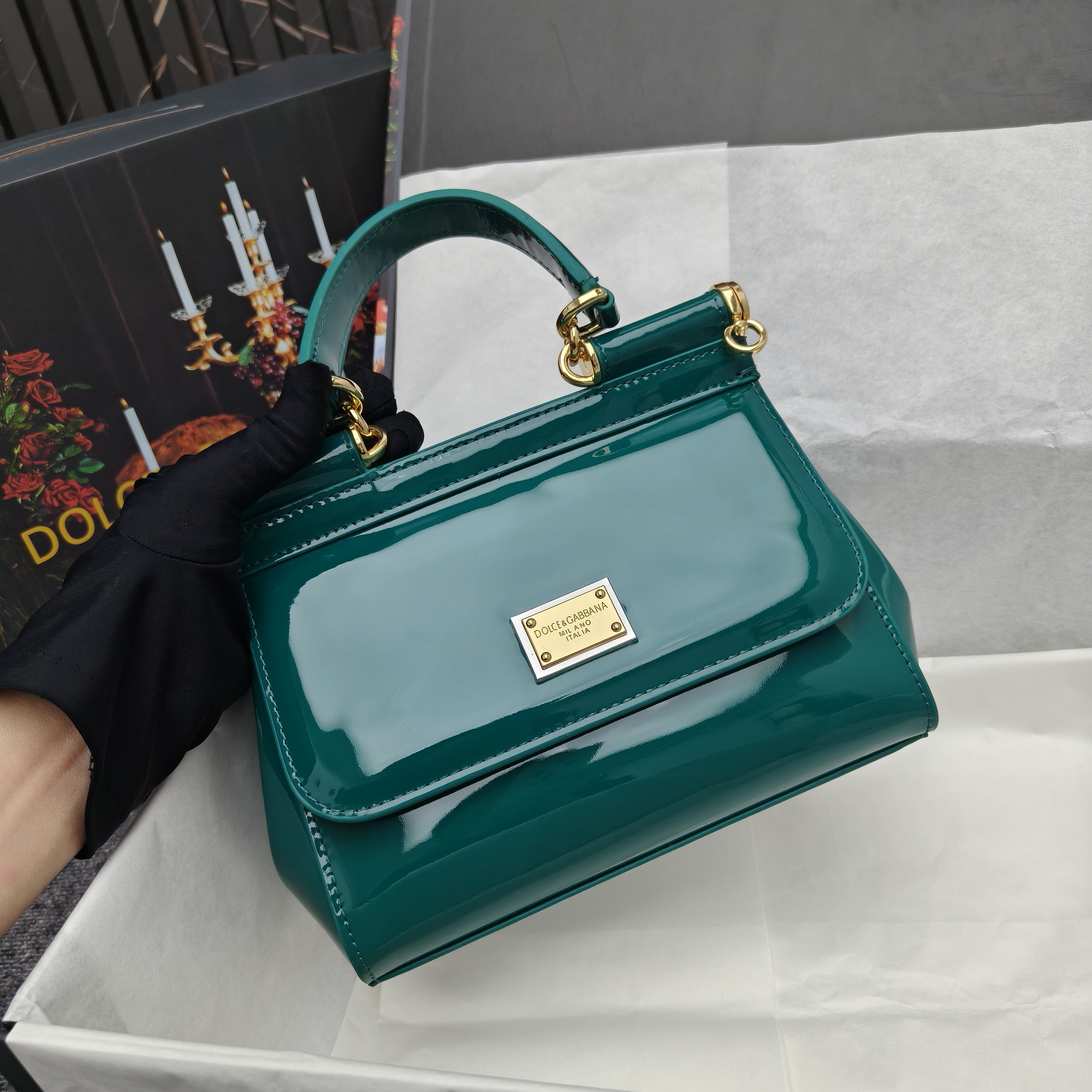 🔥Dolce & Gabban杜嘉班纳 💋（🔍手漆皮）颜色正㊣版型！经典款手提斜挎包系列 时尚界另一款铂