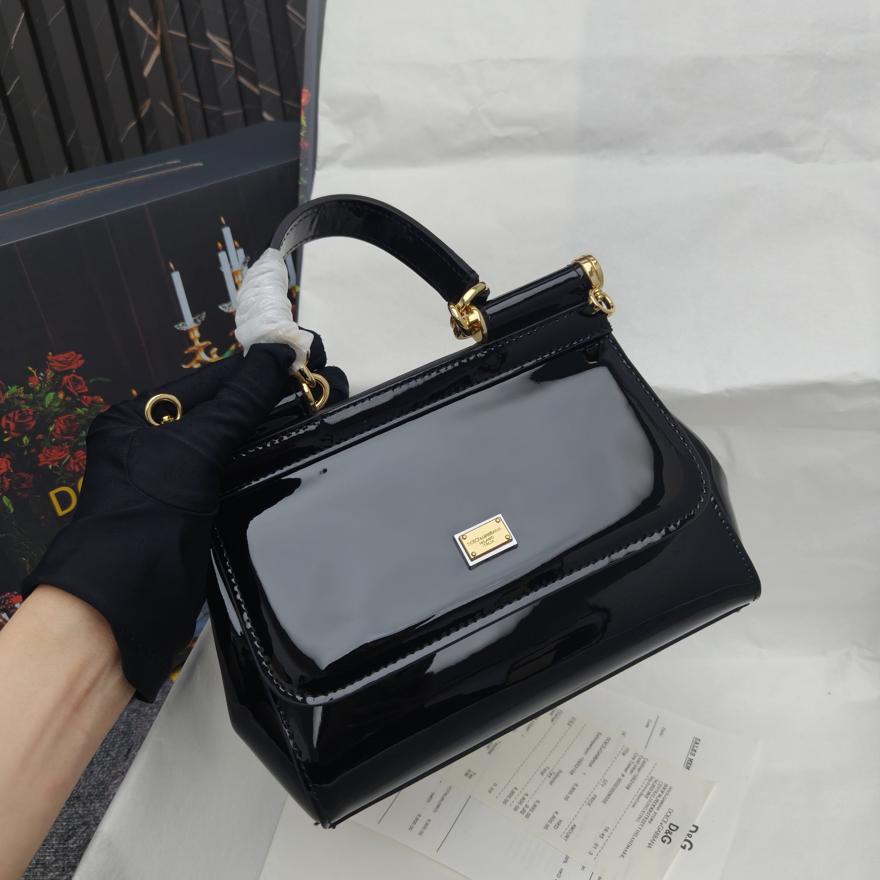 🔥Dolce & Gabban杜嘉班纳 💋（🔍手漆皮）颜色正㊣版型！经典款手提斜挎包系列 时尚界另一款铂