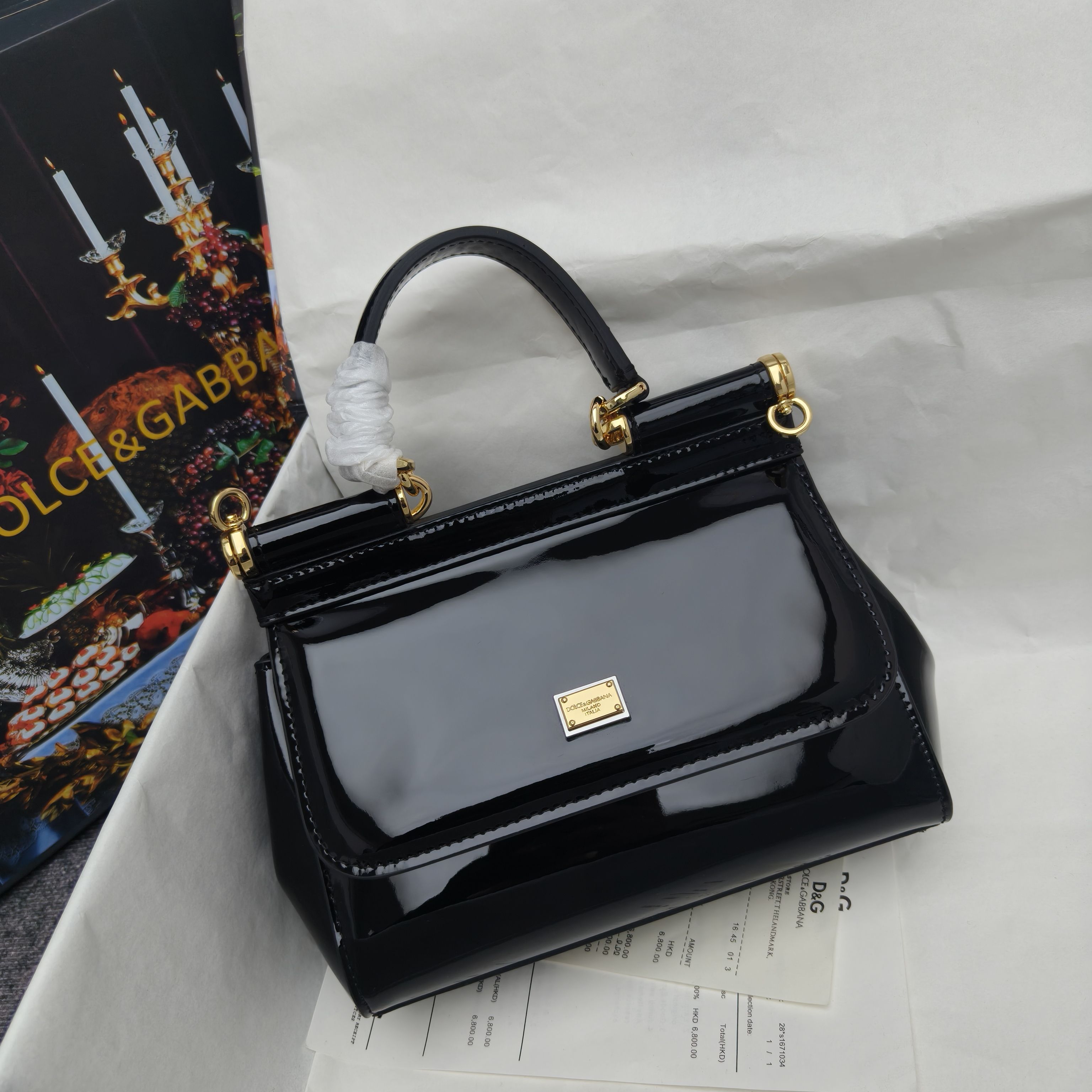 🔥Dolce & Gabban杜嘉班纳 💋（🔍手漆皮）颜色正㊣版型！经典款手提斜挎包系列 时尚界另一款铂