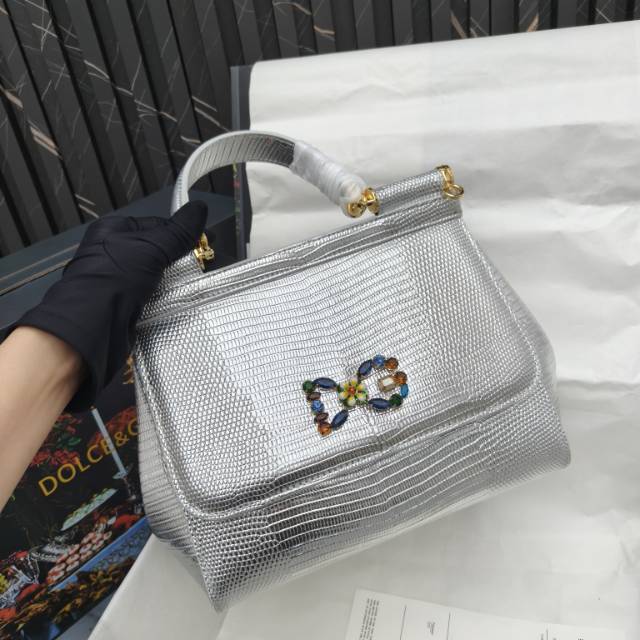 🦎🦎新款钻扣🔥🔥Dolce & Gabban杜嘉班纳 💋(🔍BB6625# 蜥蜴纹钻扣 Sicily 1