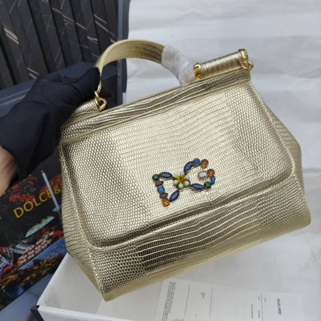🦎🦎新款钻扣🔥🔥Dolce & Gabban杜嘉班纳 💋(🔍BB6625# 蜥蜴纹钻扣 Sicily 1