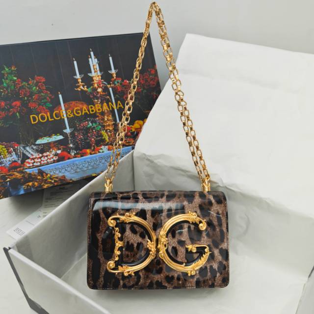 1019#豹纹海外代购✔️Dolce & Gabbana 杜嘉班纳 链条手提斜挎➰细腻手工制造 👏🏻进口