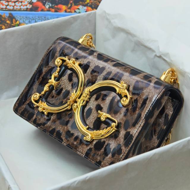 1019#豹纹海外代购✔️Dolce & Gabbana 杜嘉班纳 链条手提斜挎➰细腻手工制造 👏🏻进口