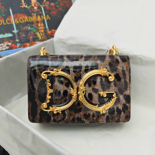 1019#豹纹海外代购✔️Dolce & Gabbana 杜嘉班纳 链条手提斜挎➰细腻手工制造 👏🏻进口