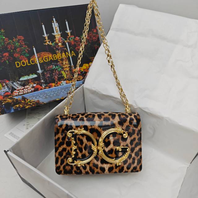 1019#豹纹海外代购✔️Dolce & Gabbana 杜嘉班纳 链条手提斜挎➰细腻手工制造 👏🏻进口