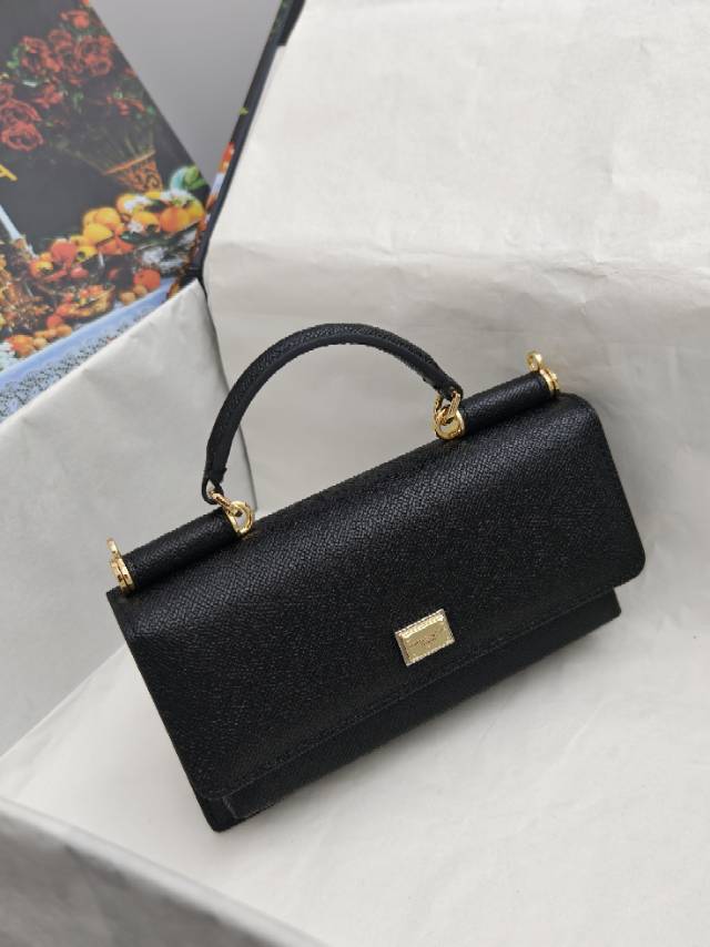 （型号🔍1086#）New💥Dolce & Gabbana 杜嘉班纳进口牛皮😍链条手提斜挎包✨正面翻盖采